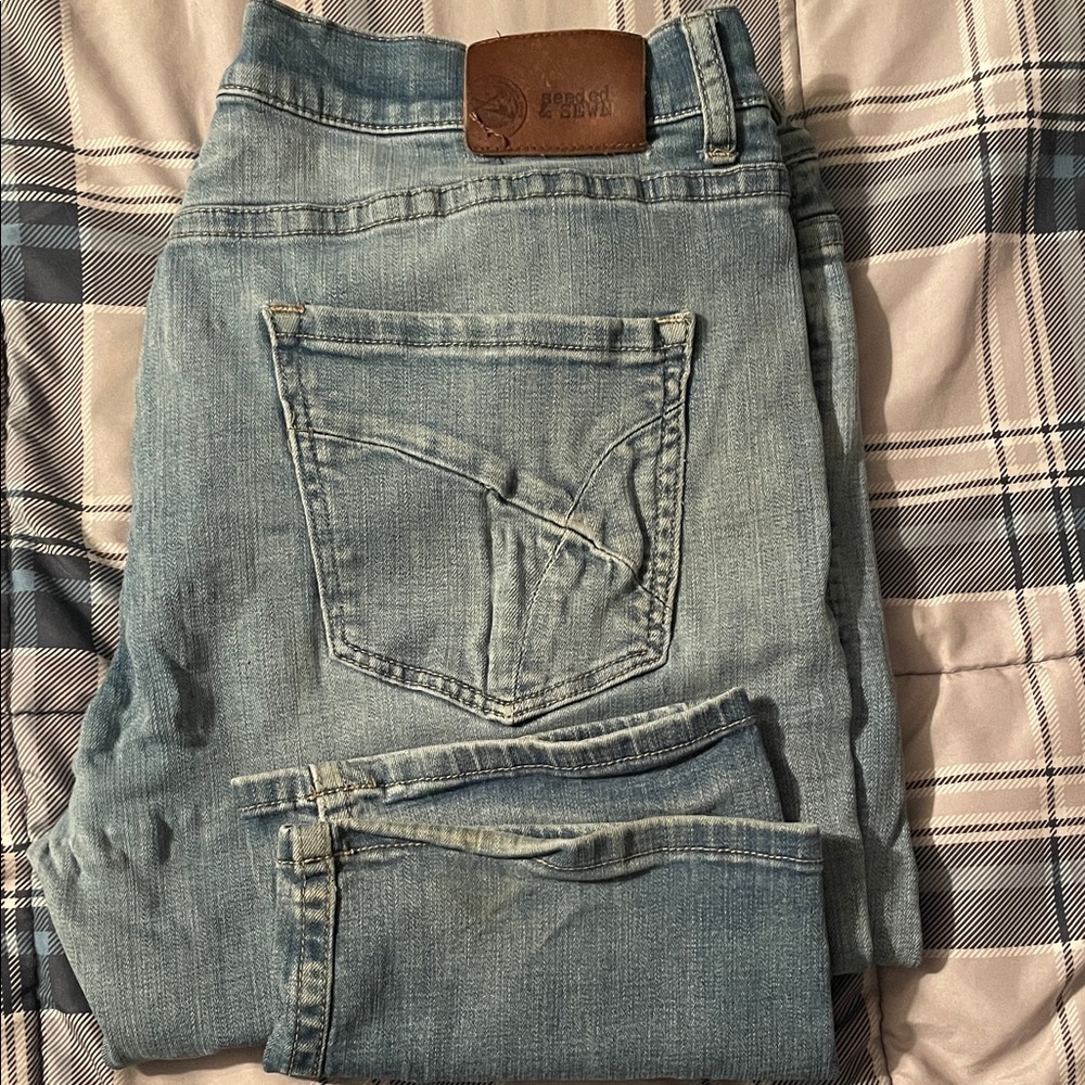 Seeded & Sewn, Adam Athletic Fit Men's Blue Jeans